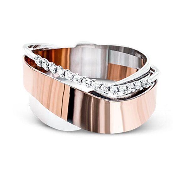 Trendy Cross Chunky Zircon Macro Pave Charm Fashion Rings for Women, PD478 - Picture 1 of 7